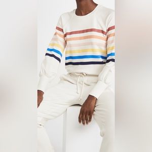 Sundry Striped Raglan Sleeve Sweatshirt 
Bone, size 2